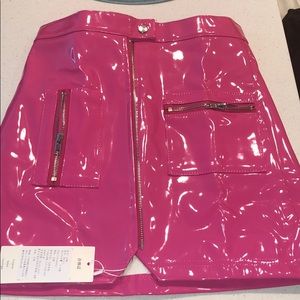 Hot Pink Vegan Leather Barbie Skirt
